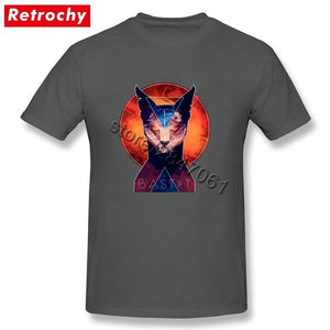 Hip Hop Graphic Bastet Cat Goddess Tshirt for Men Tshirt Oversized Eco Cotton O Neck  Tshirt